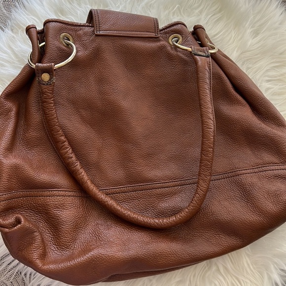 Moschino brown leather shoulder bag - Picture 7 of 10